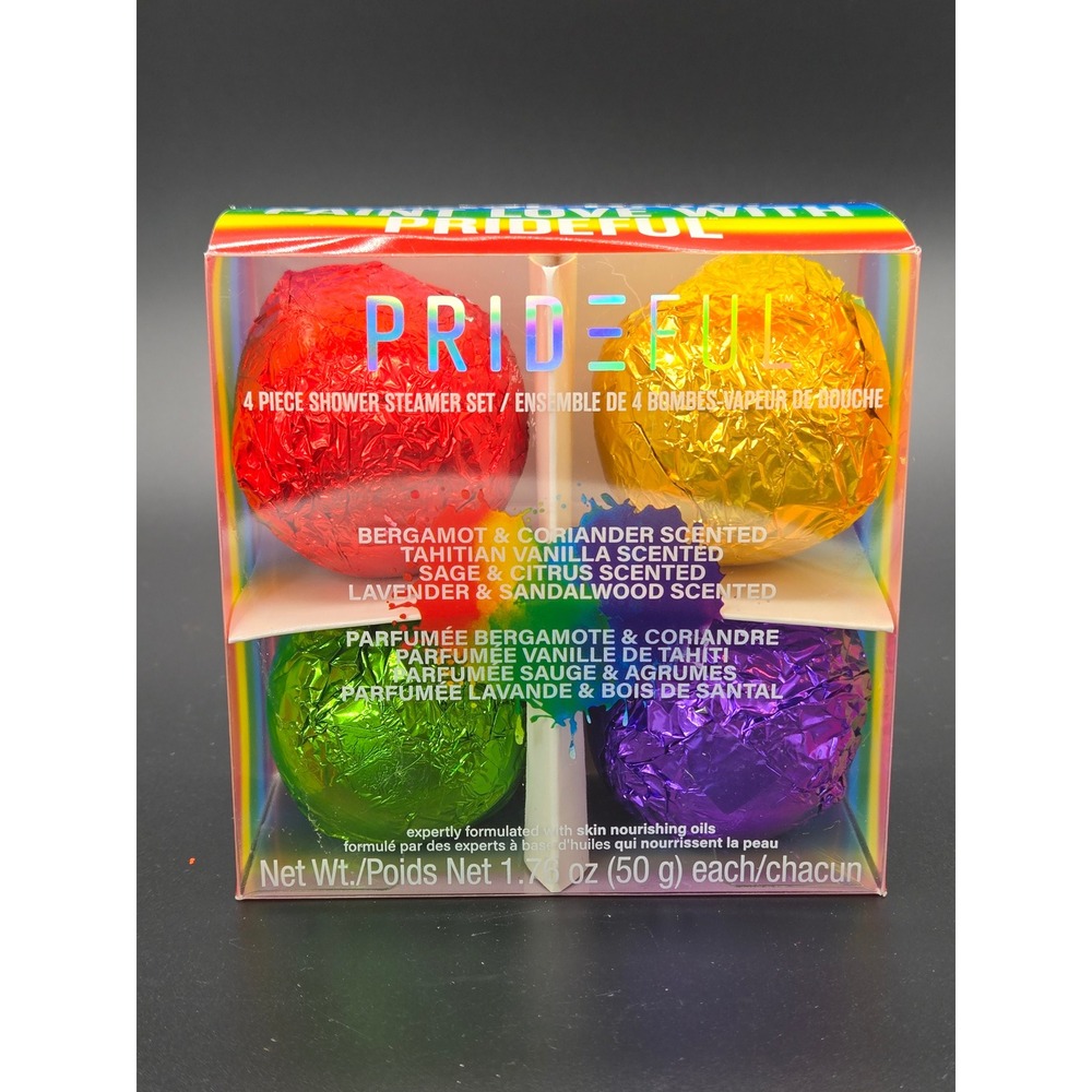 Prideful 4 Piece Shower Steamer Set Bergamot Vanilla Sage Lavender 7oz Total